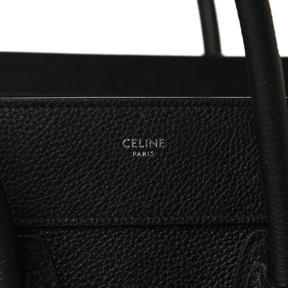 Celine Drummed Calfskin Micro Luggage Black 7 of 16