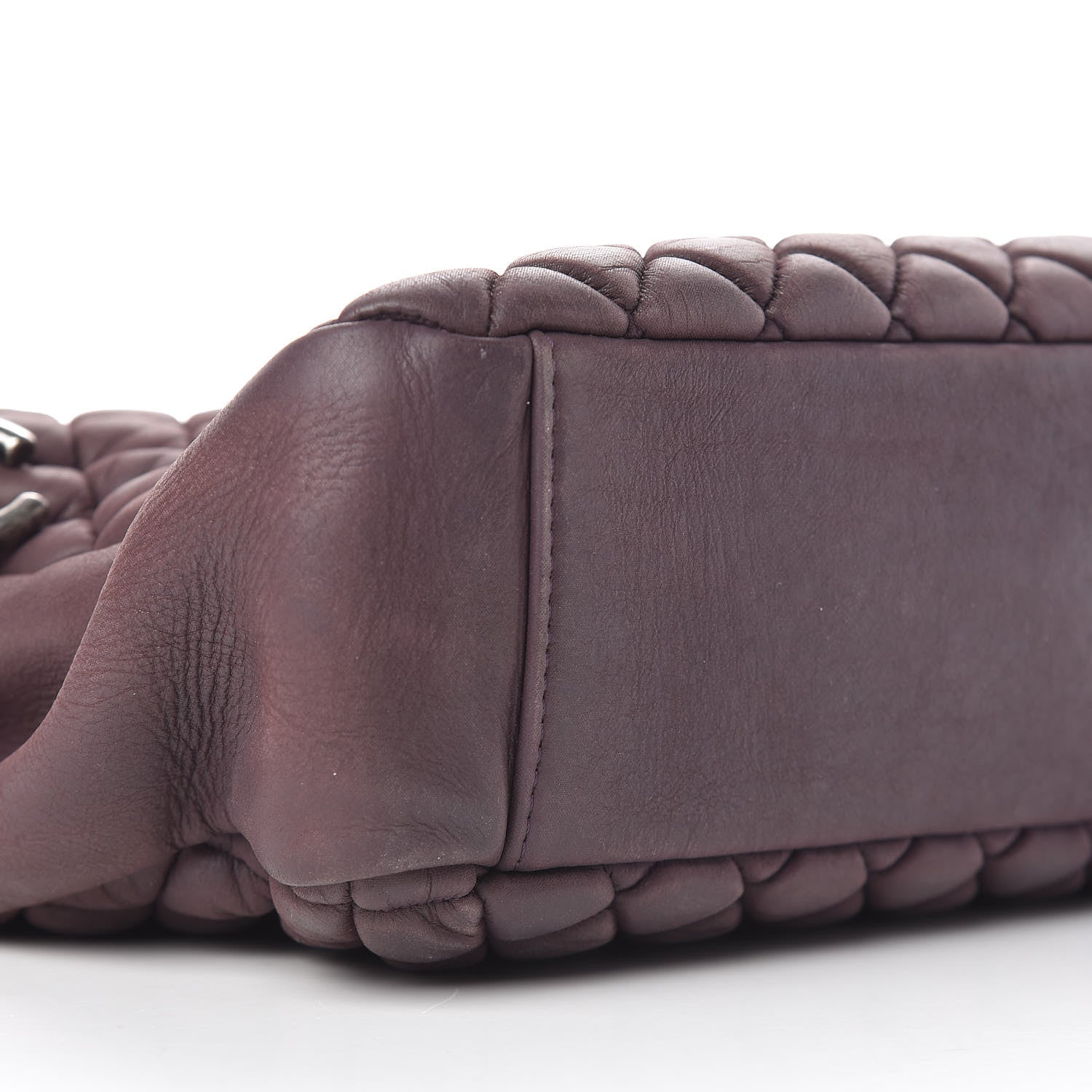 Chanel Iridescent Calfskin Small New Bubble Quilt Tote Plum 9 of 10