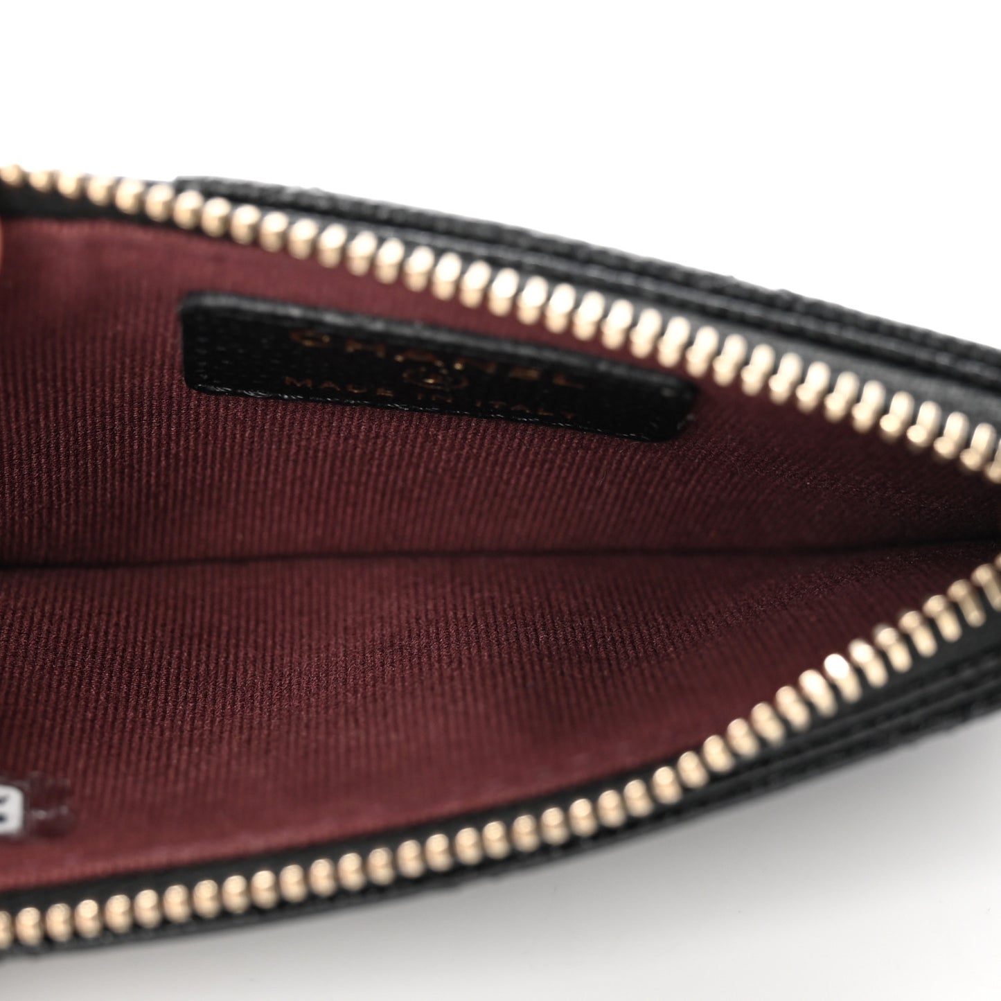 Caviar Quilted Flap Zip Card Holder Black