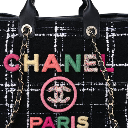 Chanel Tweed Medium Deauville Tote Black White Multicolor 9 of 11