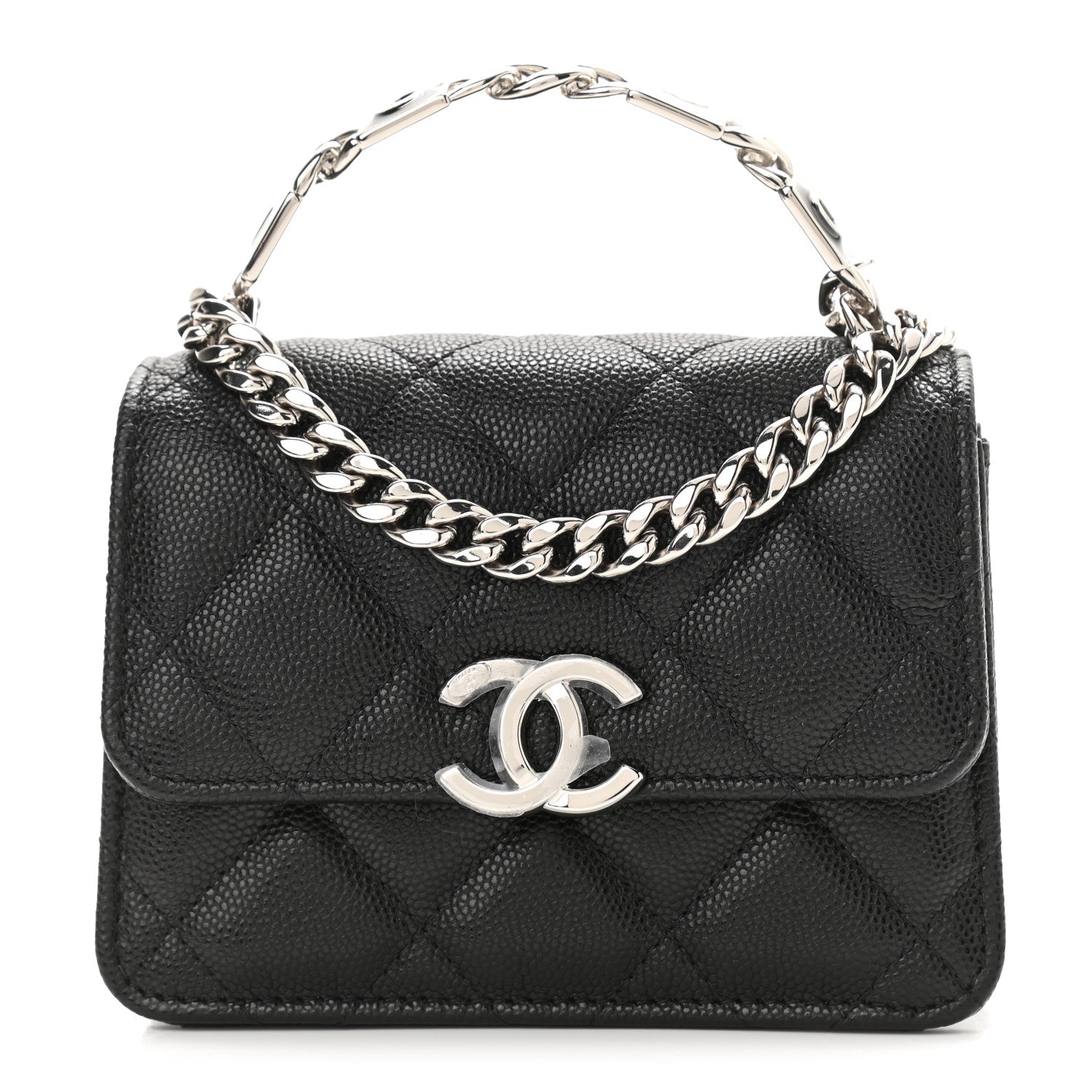 Chanel Caviar Quilted Pick Me Up Clutch With Chain Black 1 of 13