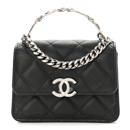 Chanel Caviar Quilted Pick Me Up Clutch With Chain Black 1 of 13