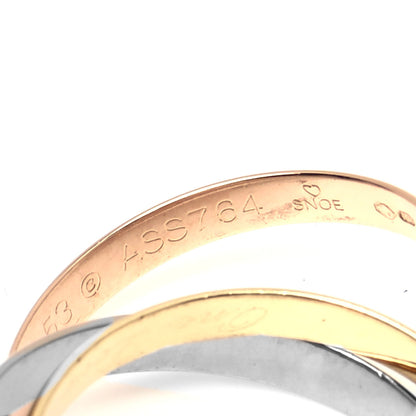 Cartier 18K Pink Yellow White Gold Small Trinity Ring 53 6.25 4 of 5