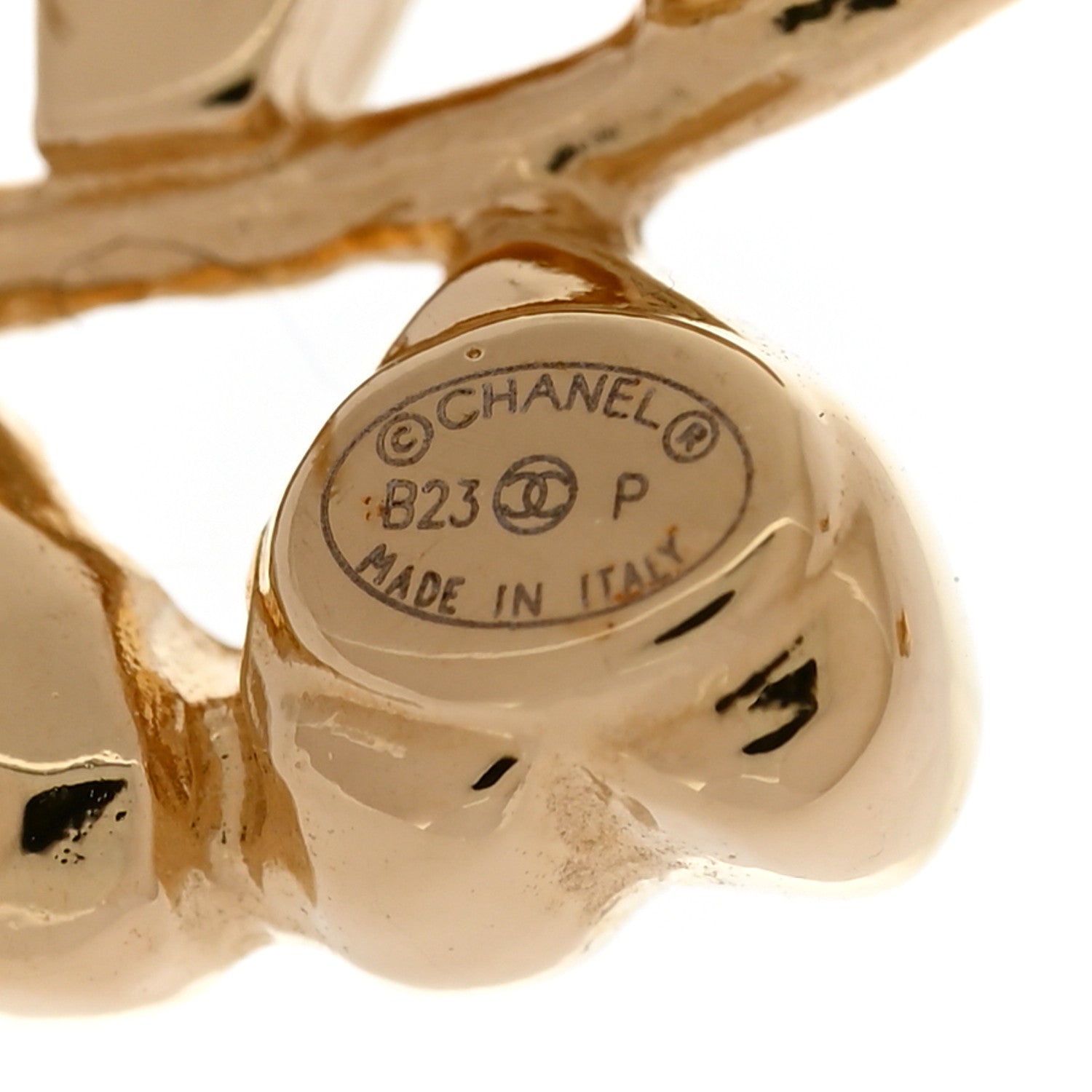 Chanel Crystal Heart Cha-Nel Logo Earrings Gold 4 of 6