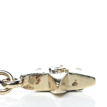 Chanel Ruthenium Crystal CC Star Moon Earrings Grey Gold 5 of 8