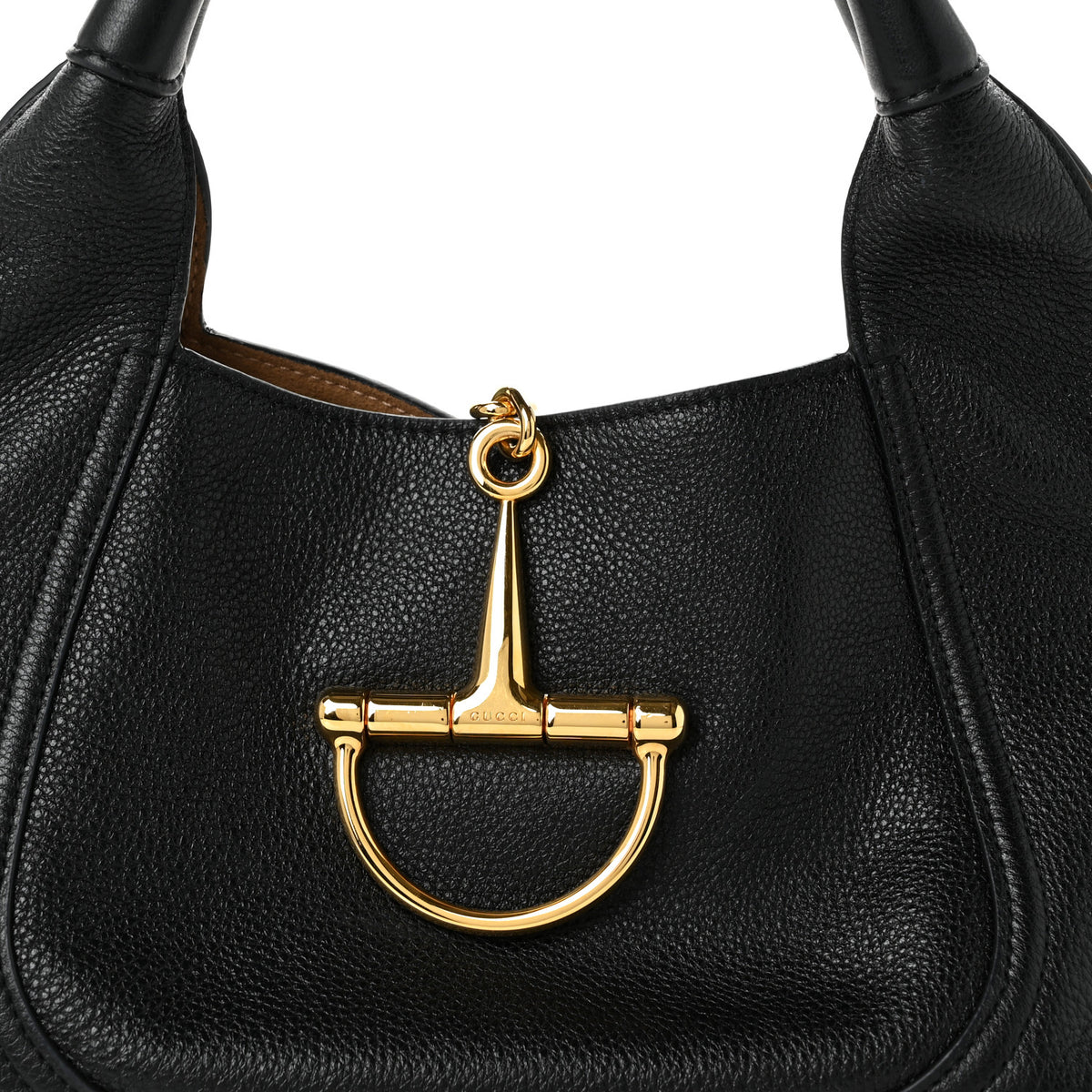 Gucci Grained Calfskin Softbit Medium Shoulder Bag Black 7 of 10