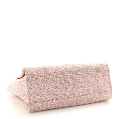 Chanel Straw Lurex Small Deauville Tote Pink 4 of 10