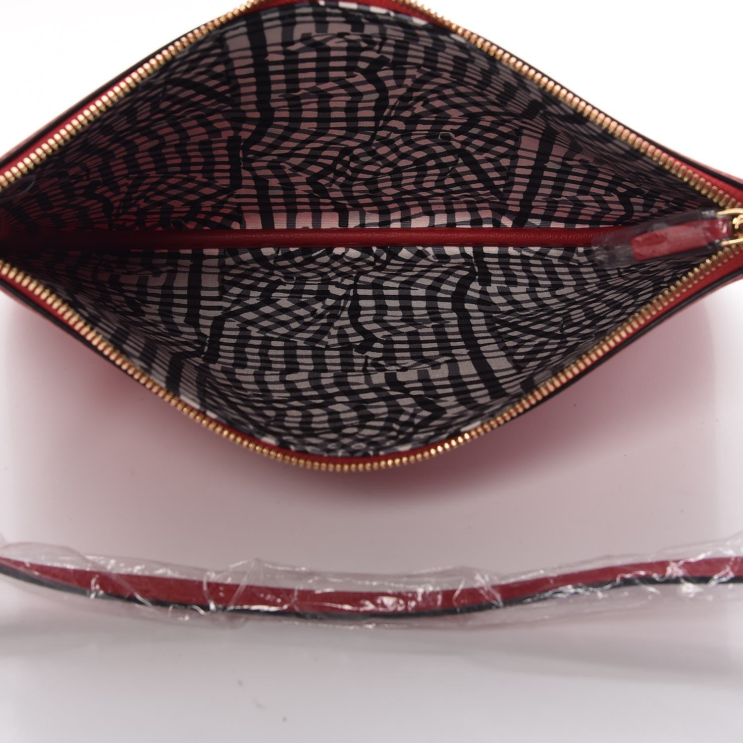 MCM Visetos Liz Shopper Tote Pouch Ruby Red 5 of 7