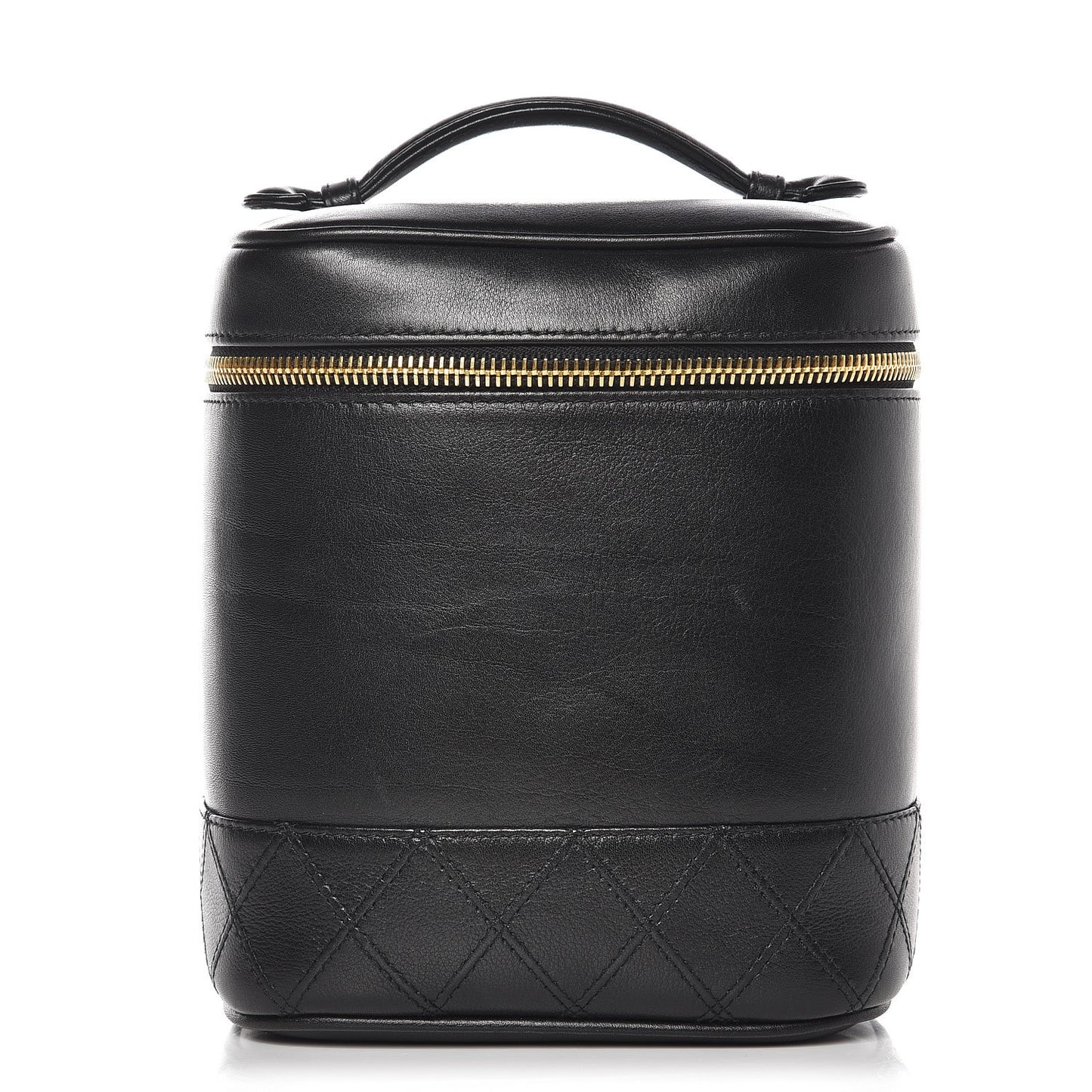 Lambskin Vanity Cosmetic Case Black