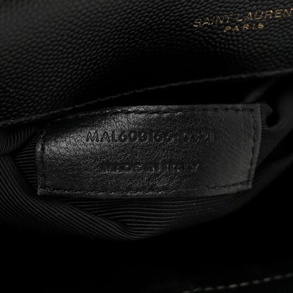 Saint Laurent Grain De Poudre Textured Mixed Matelasse Large Triquilt Monogram Satchel Black 7 of 11