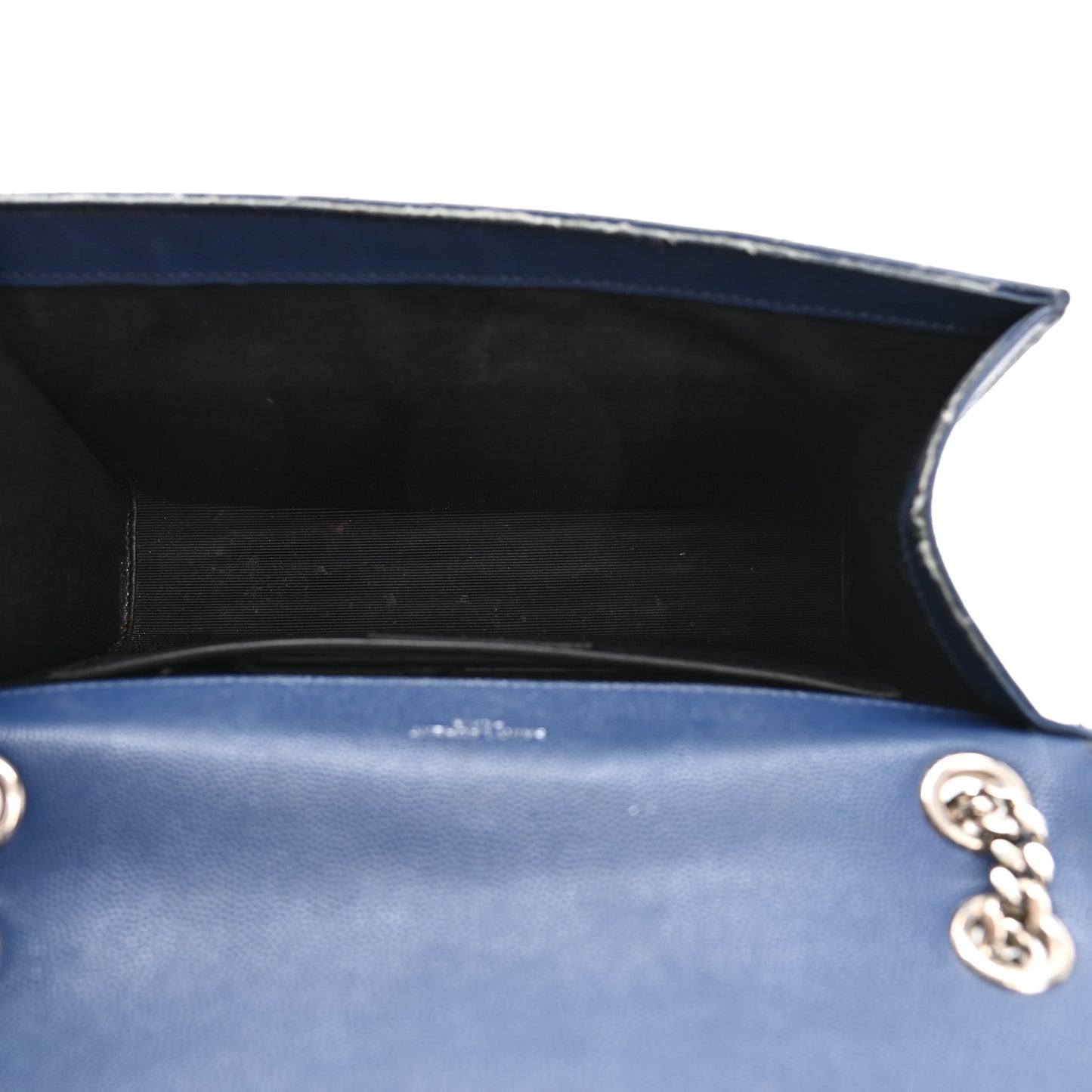Grain De Poudre Textured Mixed Matelasse Triquilt Medium Monogram Satchel Denim