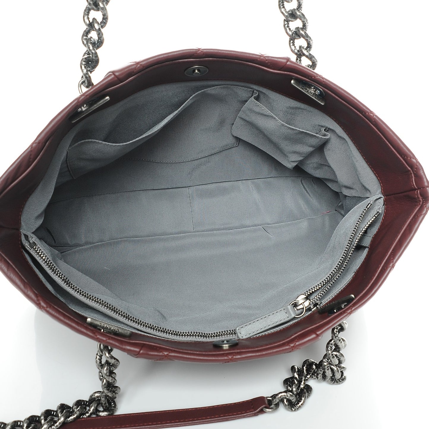 Calfskin Large Coco Pleats Tote Burgundy