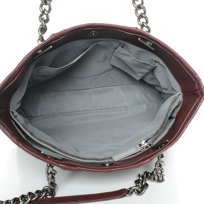 Chanel Calfskin Large Coco Pleats Tote Burgundy 5 of 8
