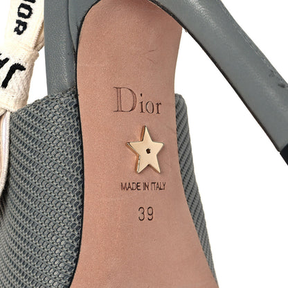 Christian Dior Technical Canvas Ribbon J'Adior Slingback 100mm Pumps 39 Grey Stone 6 of 8