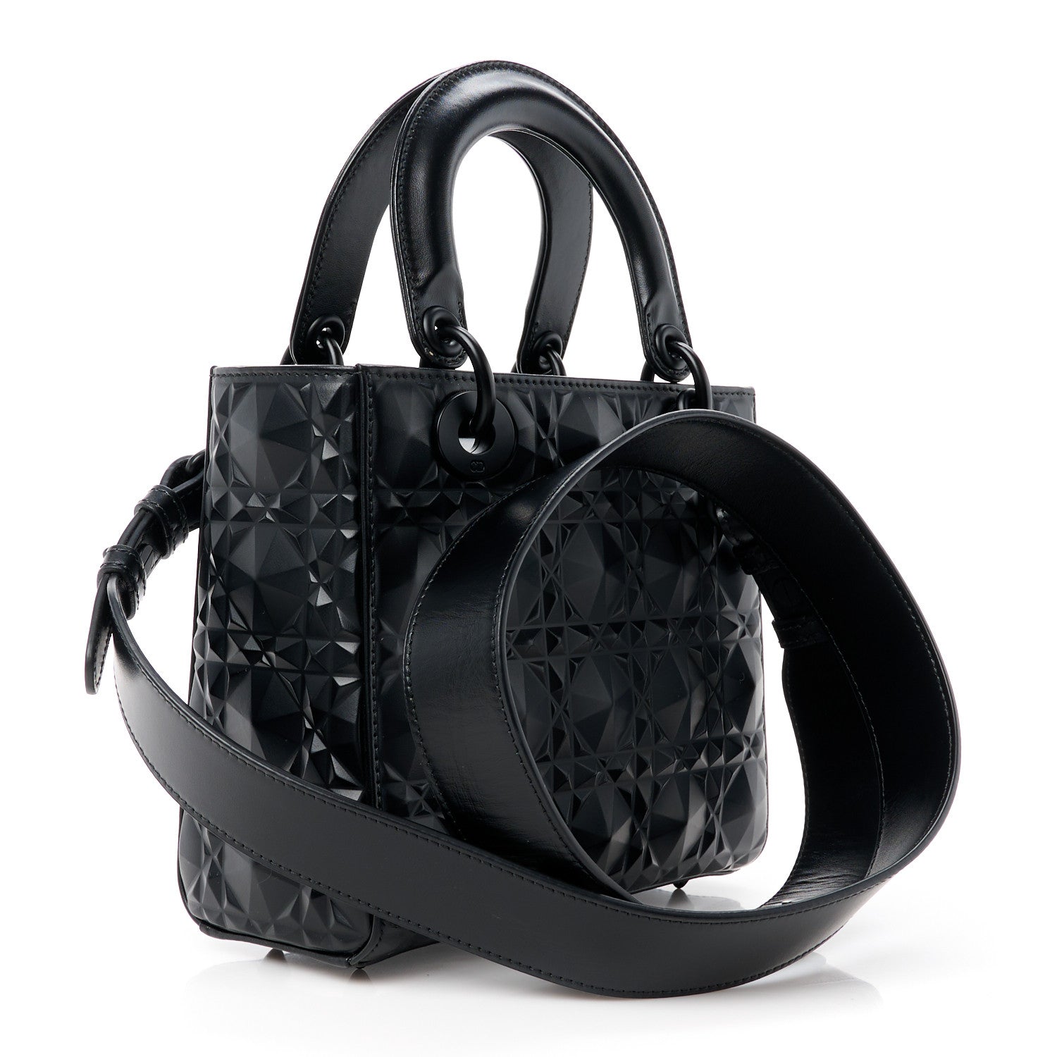 Christian Dior Calfskin Cannage Diamond Small My ABCDior Lady Dior Black 3 of 13