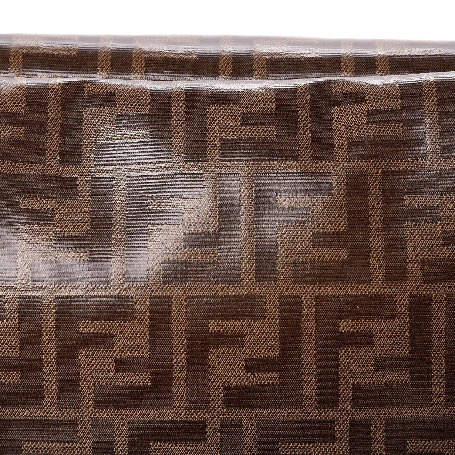 Fendi X FILA Glazed Fabric Vitello Century FF 1974 Mania Belt Bag Mogano Panna White 9 of 13