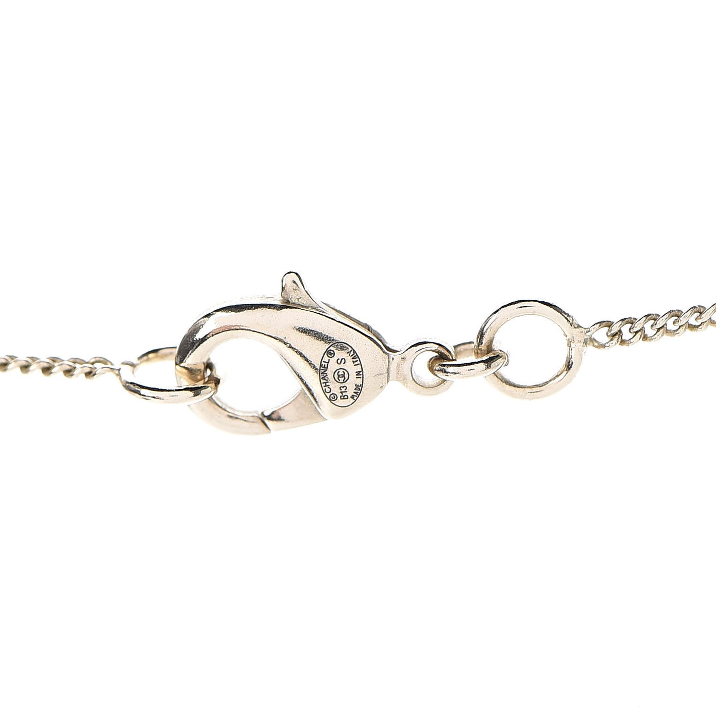 Baguette Crystal CC Necklace Light Gold