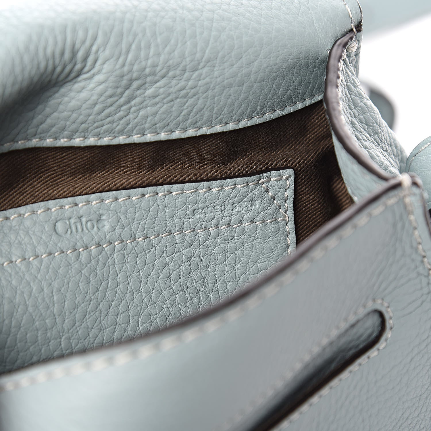 Chloe Calfskin Mini Marcie Round Crossbody Bag Faded Blue 7 of 12