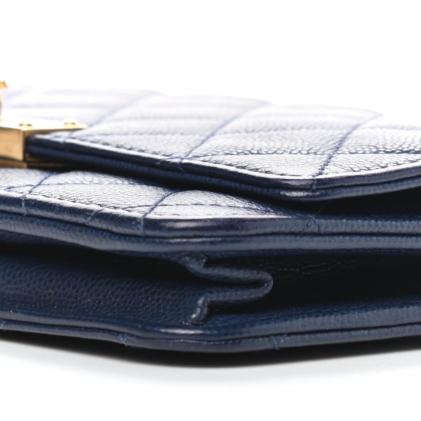 Caviar Quilted Golden Class Wallet On Chain WOC Navy