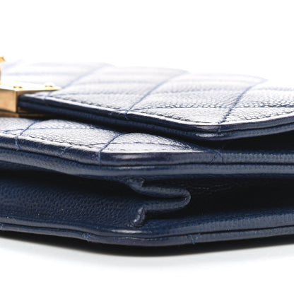 Chanel Caviar Quilted Golden Class Wallet On Chain WOC Navy 10 of 10