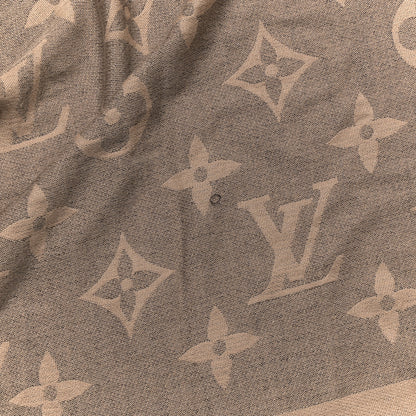 Louis Vuitton Cashmere Silk Monogram Giant Shawl Beige 4 of 4