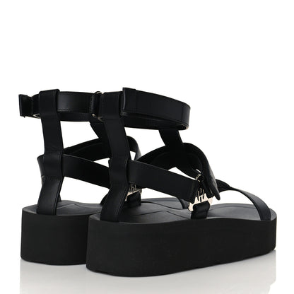 Hermes Calfskin Womens Enid Sandals 40 Black 4 of 8