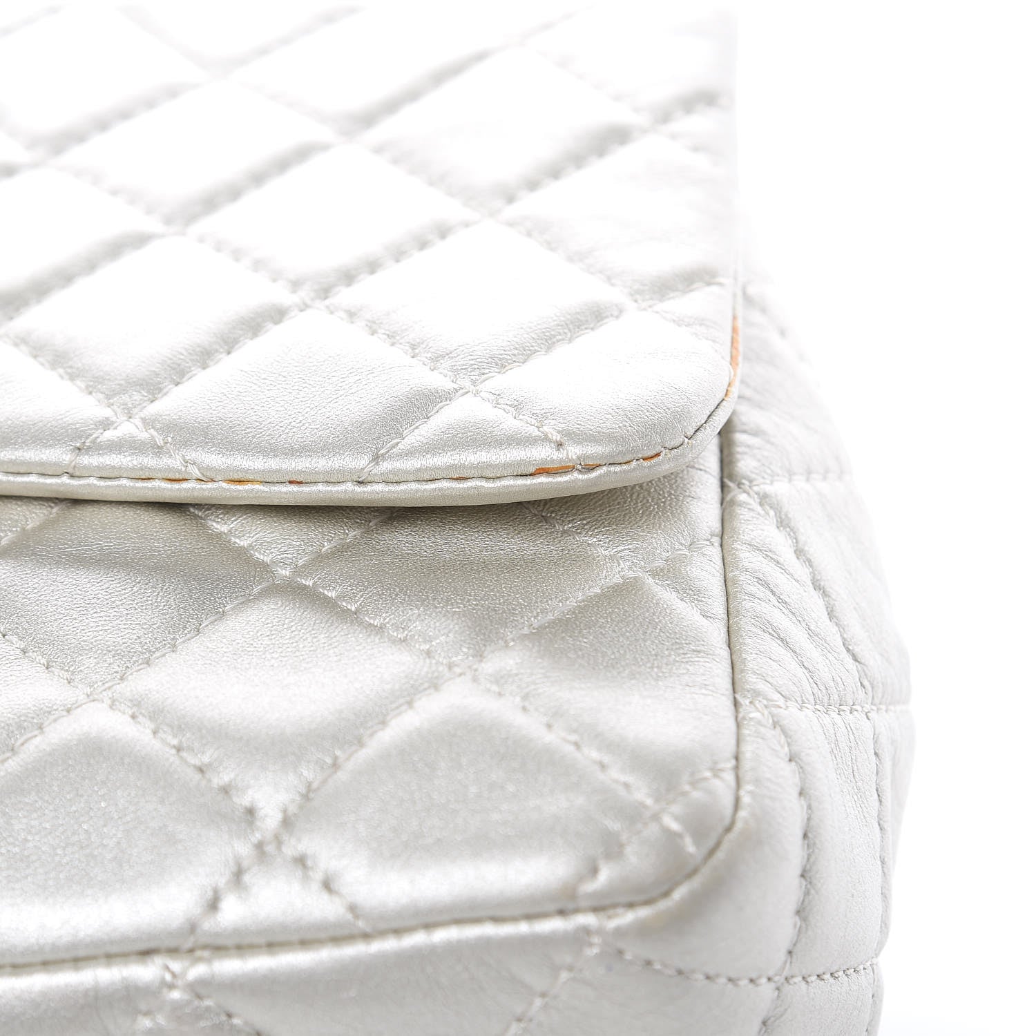 Chanel Metallic Lambskin Quilted Jumbo Single Flap Silver 12 of 16
