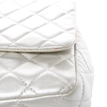 Chanel Metallic Lambskin Quilted Jumbo Single Flap Silver 12 of 16