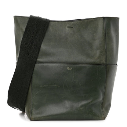 Celine Natural Calfskin Seau Sangle Bucket Green 1 of 14