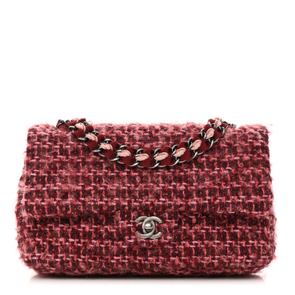 Chanel Tweed Quilted Medium Double Flap Red 1 of 14