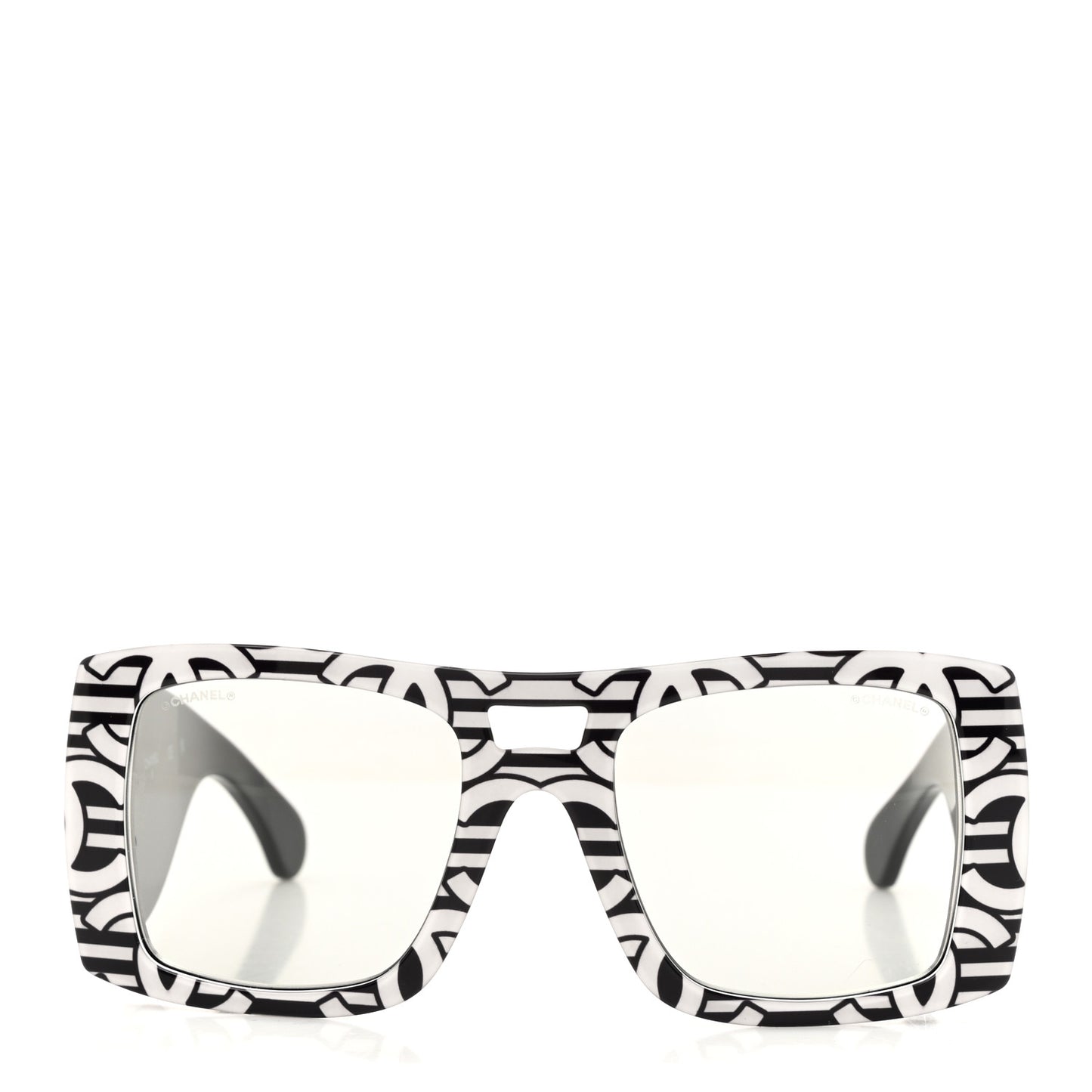 Acetate CC Logo Square Sunglasses 71628 Black White