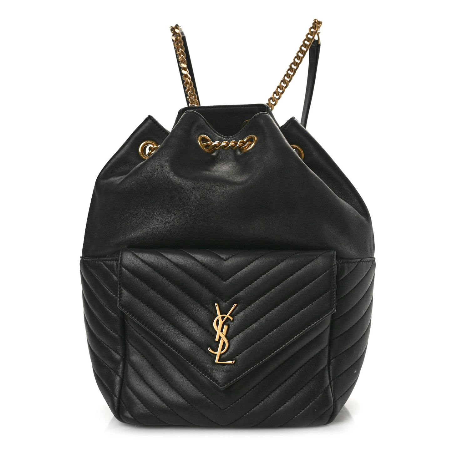 Lambskin Matelasse Monogram Joe Backpack Black