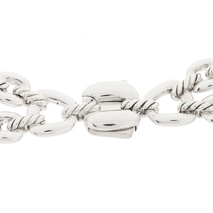 David Yurman Sterling Silver Thoroughbred Cushion Link Double Row Necklace 5 of 5