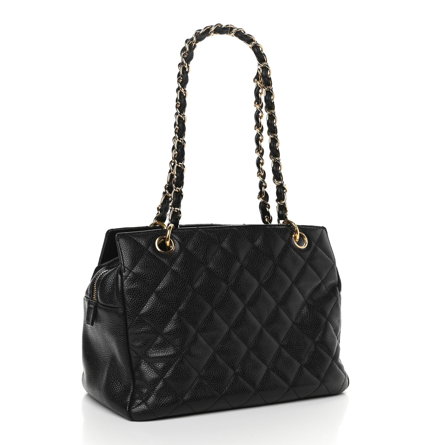 Caviar Quilted Petit Timeless Tote PTT Black