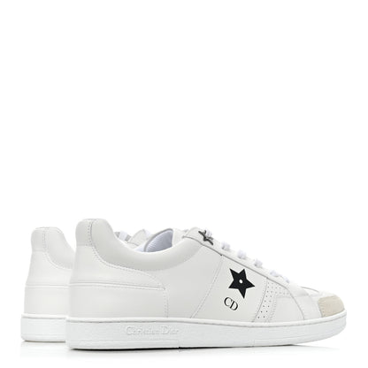 Christian Dior Calfskin Suede Dior Star Low Top Sneakers 38 White Black 4 of 9