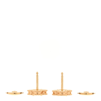Van Cleef & Arpels 18K Yellow Gold Mother of Pearl Sweet Alhambra Earrings 3 of 4