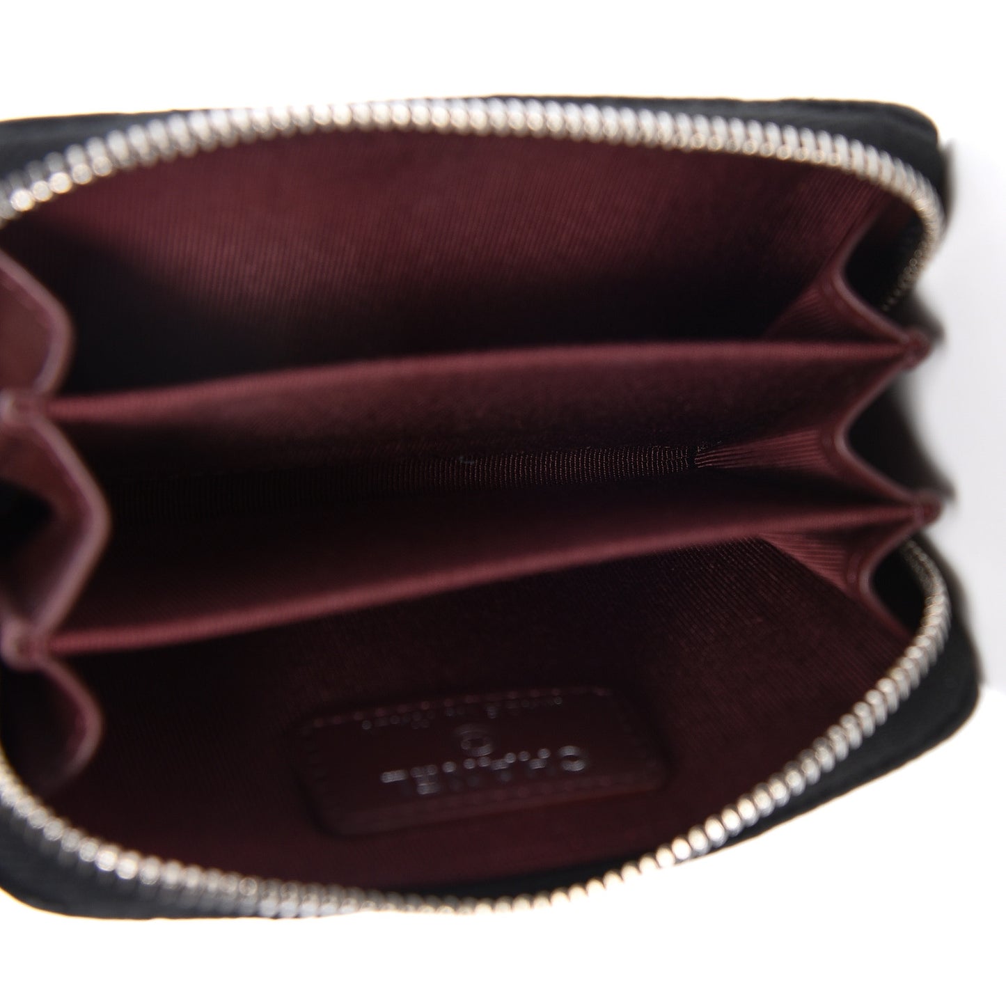 Caviar Quilted Zip Coin Purse Black