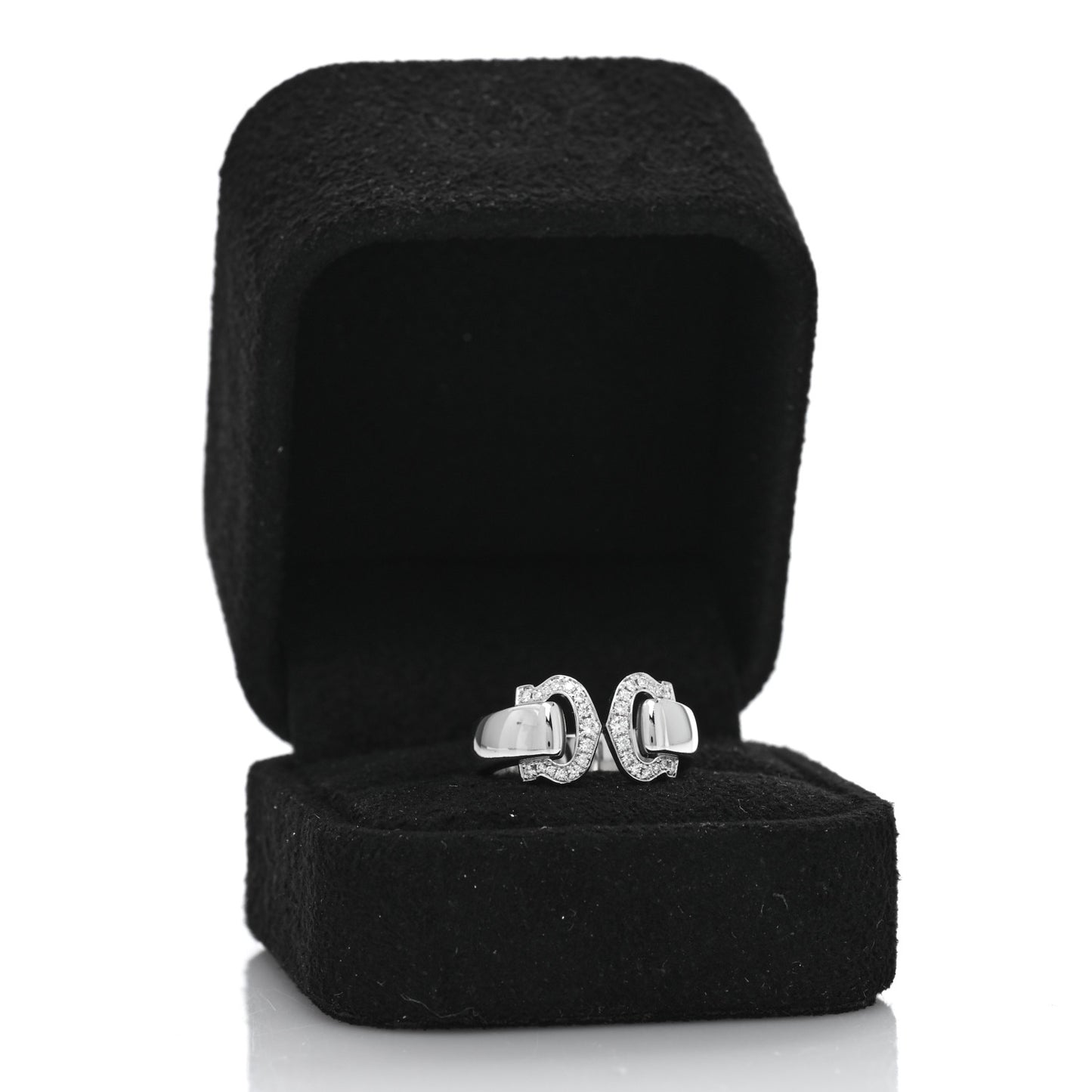 18K White Gold Diamond C De Cartier Ring  50 5.25