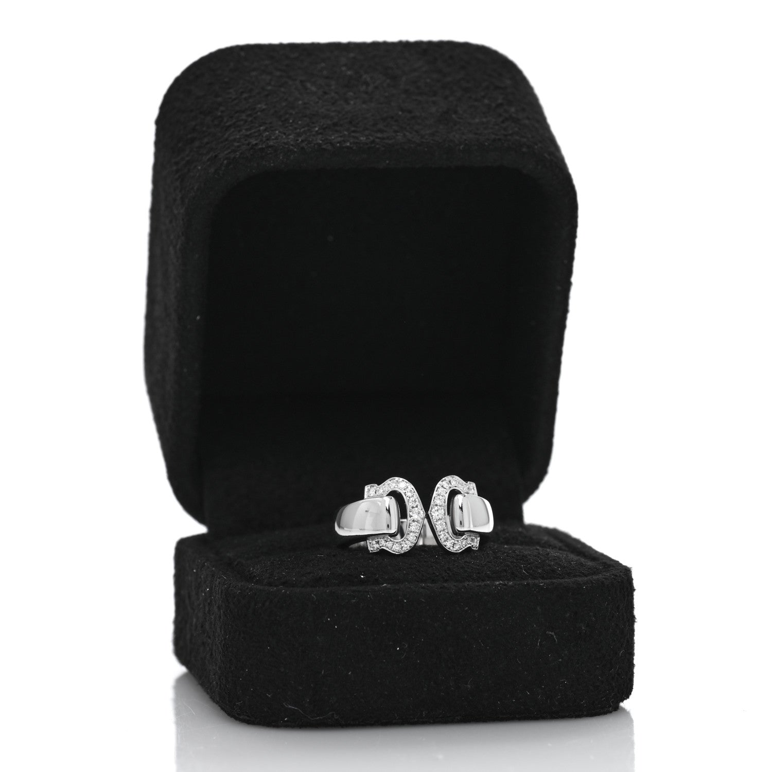 Cartier 18K White Gold Diamond C De Cartier Ring  50 5.25 5 of 5