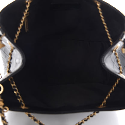Chanel Calfskin Stitched Egyptian Amulet Drawstring Bag Black 6 of 13