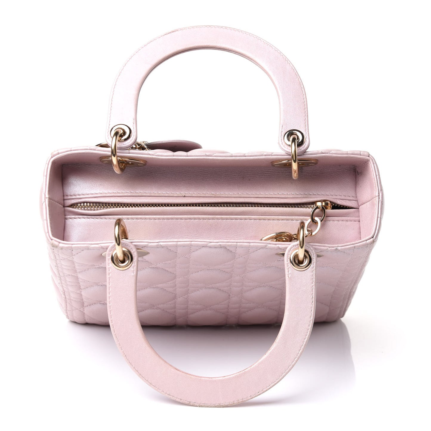 Pearly Lambskin Cannage Medium Lady Dior Lotus