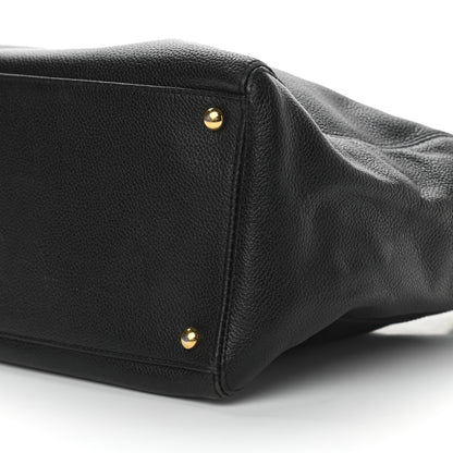 Chanel Calfskin Cerf Executive Shopper Tote Black 10 of 13