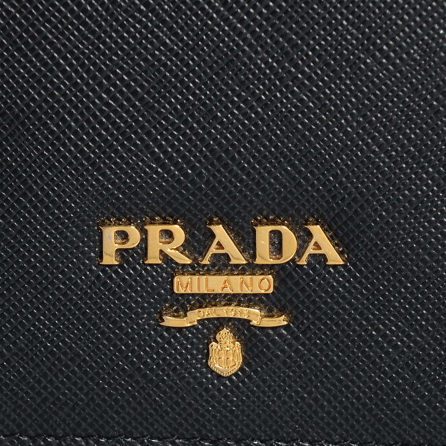 Prada Saffiano Metal Oro Chain Wallet Nero Black 9 of 9