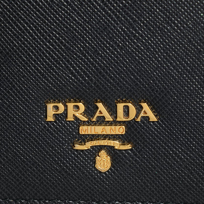 Prada Saffiano Metal Oro Chain Wallet Nero Black 9 of 9