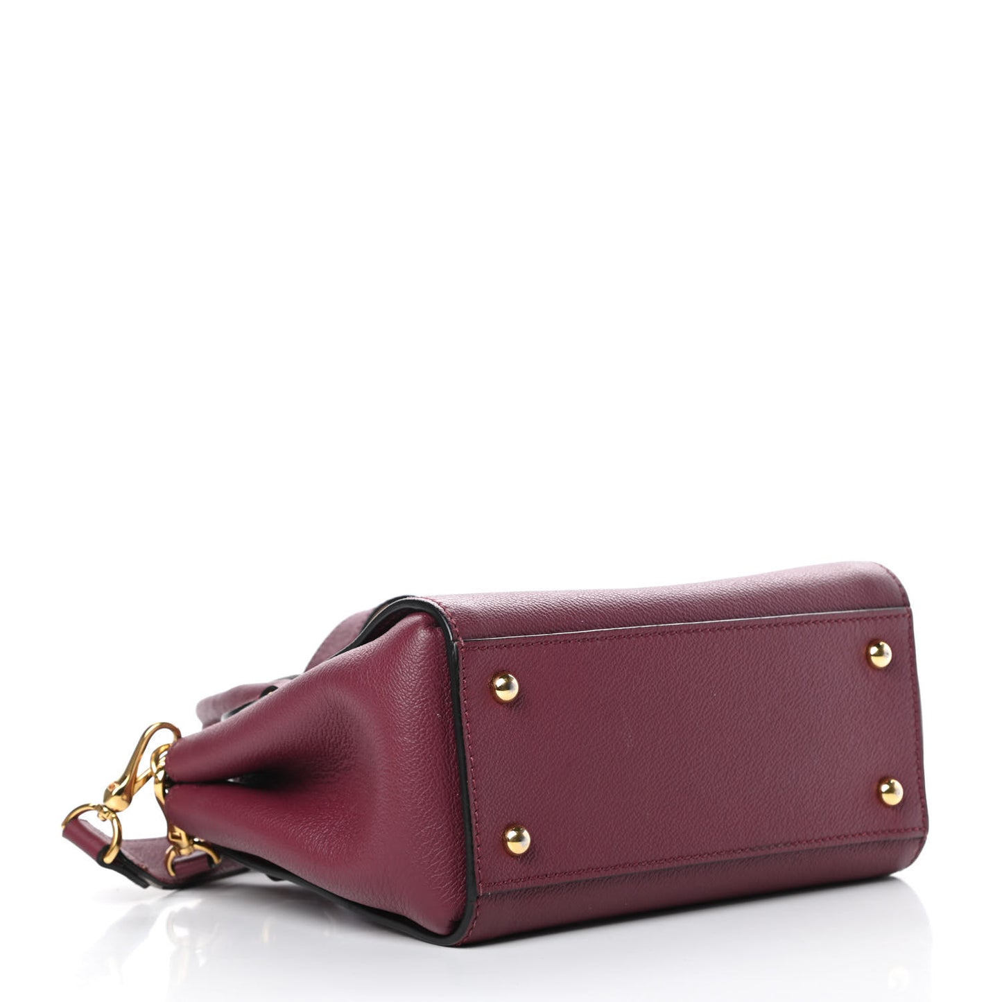 Soft Grain Calfskin Small Buckle Tote Dark Plum
