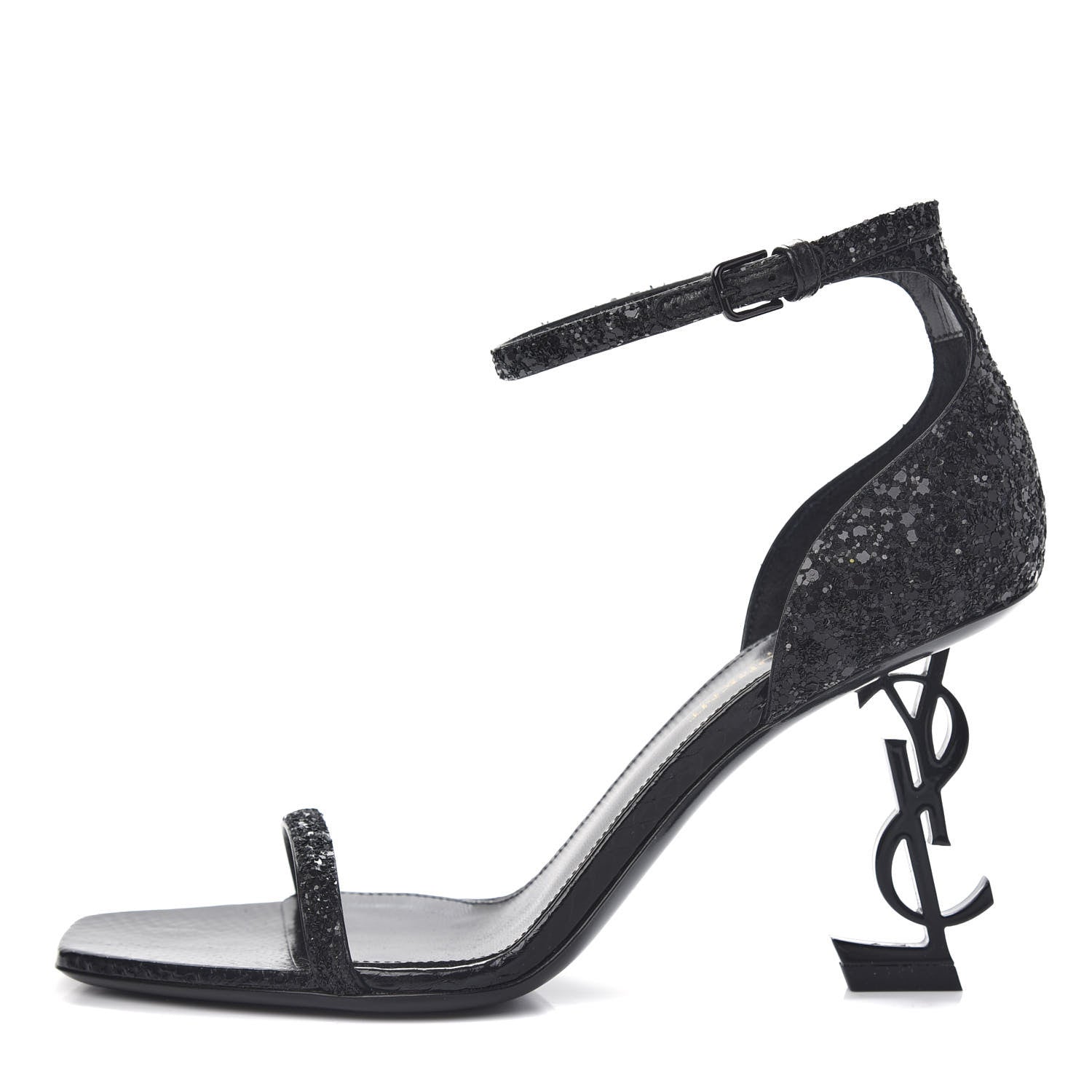 Saint Laurent Glitter Opyum 85 Sandals 36 Black 1 of 11