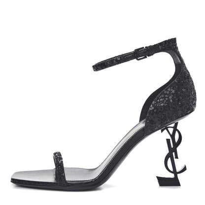 Saint Laurent Glitter Opyum 85 Sandals 36 Black 1 of 11
