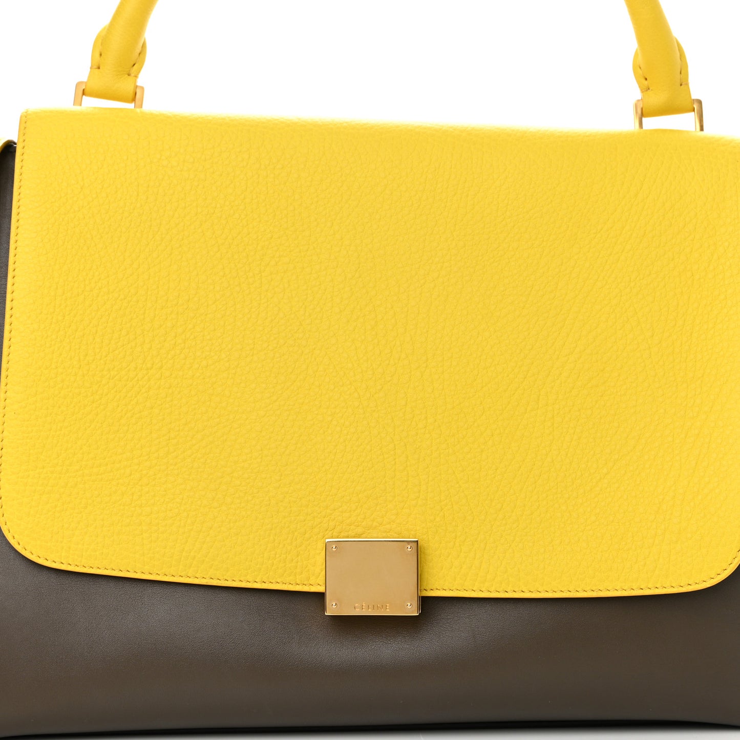 Elephant Calfskin Small Tri-Color Trapeze Yellow