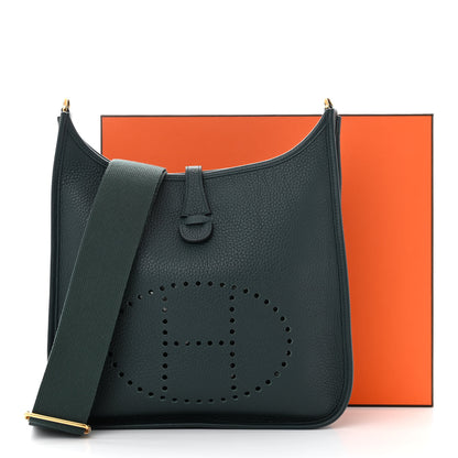 Hermes Taurillon Clemence Evelyne III PM Vert Cypress 11 of 11