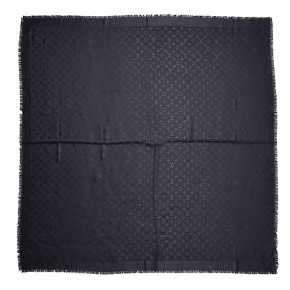 Louis Vuitton Silk Wool Monogram Shawl Charcoal Grey 1 of 5